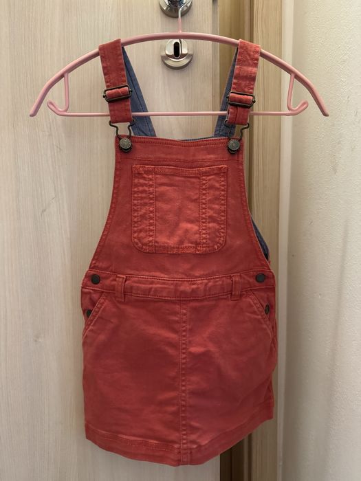 Sarafan de blugi rosu caramiziu Fat Face UK 5-6 ani