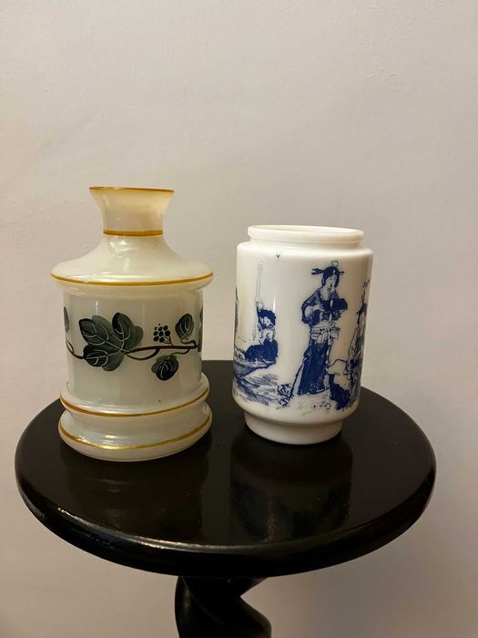 Set doua piese din opalina decoratiuni deosebite bibelouri bibelou