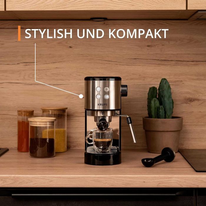 Еспресо машина Krups Virtuoso Essential XP441810, 15 бара, Компактен