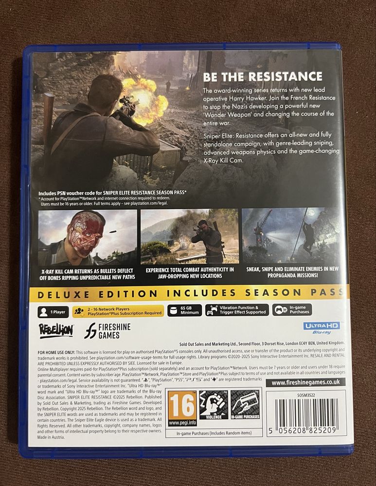 Sniper Elite Resistance Deluxe Edition