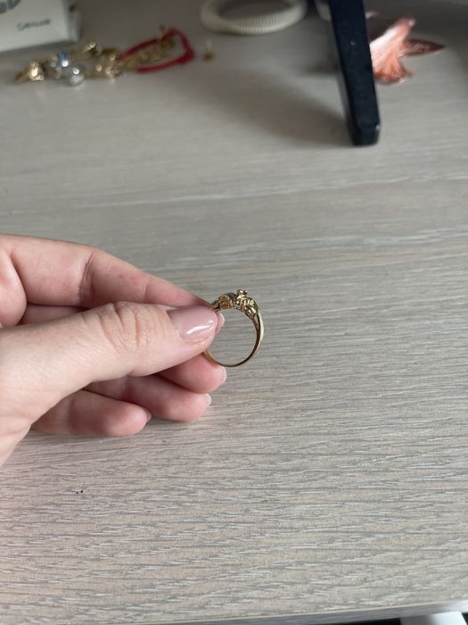 Inel aur galben 14k cu rubin