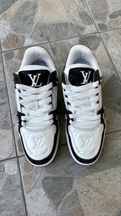 Adidasi Louis Vuitton Trainer Negru Alb Noi