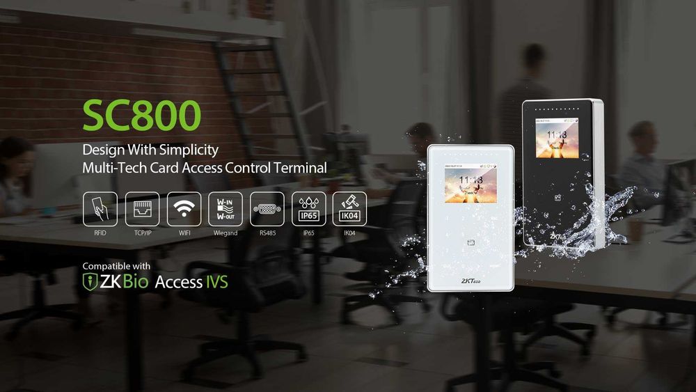 Уличный Терминал учёта рабочего времени ZKTECO SC800 (КОД+БРЕЛОК)