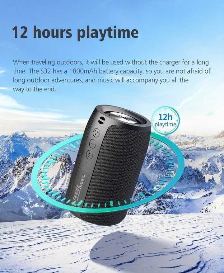 ZAELOT® TWS Hi-Fi S32 Bluetooth 5.2 Колонка 10W, 1800 mAh battery 12h+