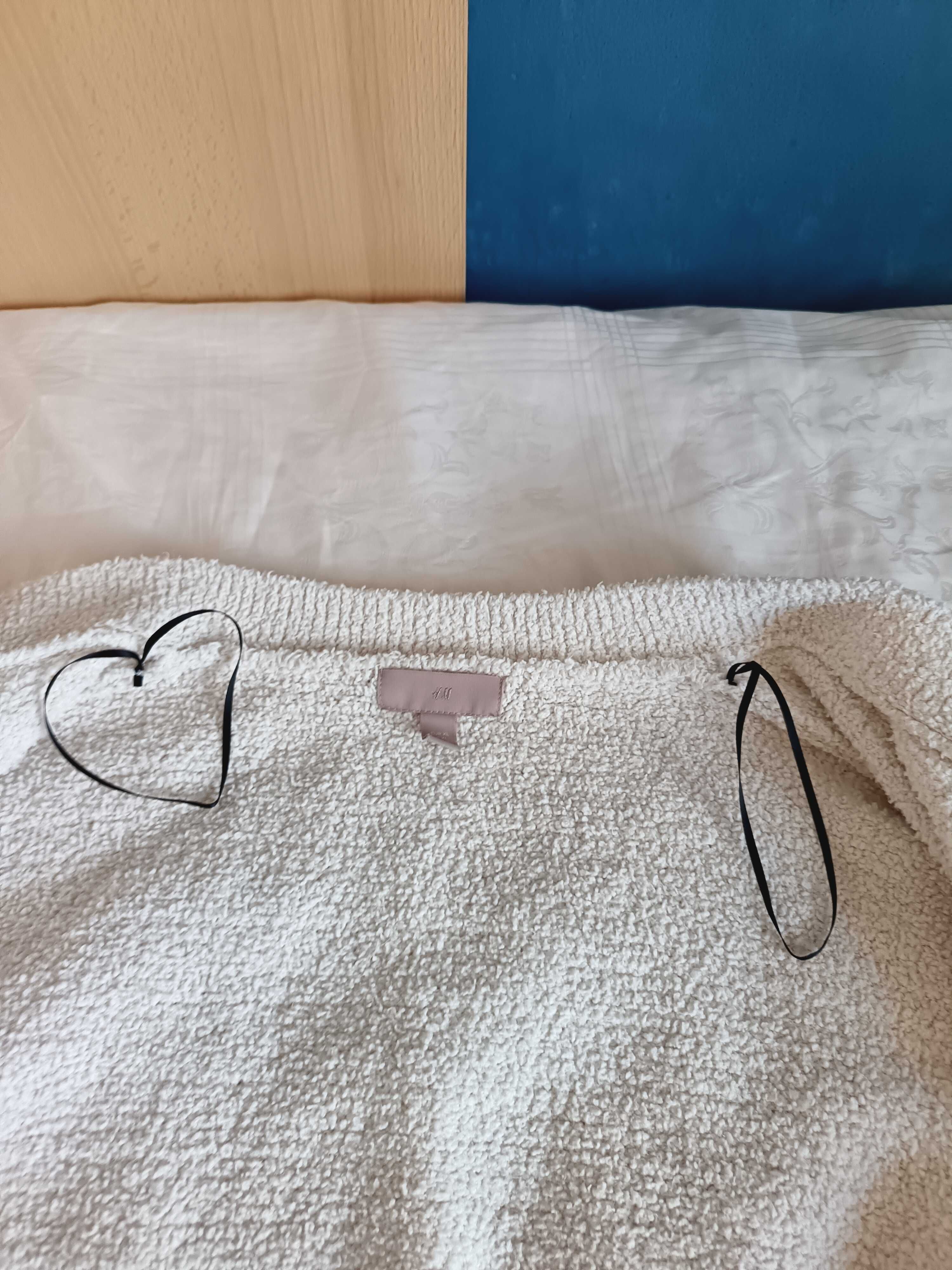 Cardigan texturat crem, H&M, mărime XL, nou