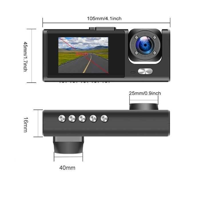 Видеорегистратор Automat, 2 камери, 12V-24V, HD, 32GB, Черен