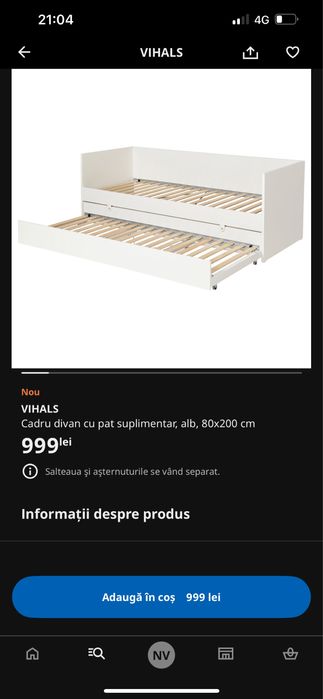 Vand cadru divan cu pat suplimemtar