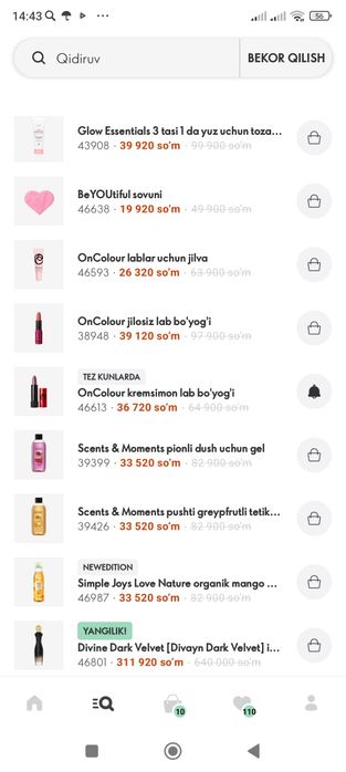 Brend turdagi Oriflame mahsulotlari bizda