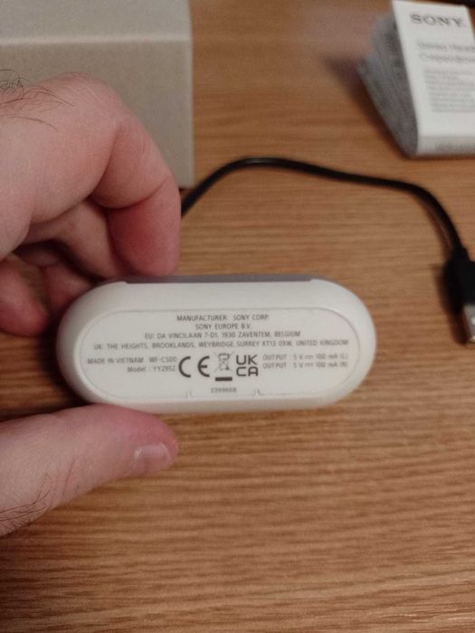 Casti SONY WF-C500, True Wireless, Bluetooth, In-ear, Microfon, alb