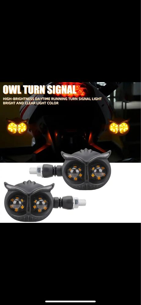Semnalizari moto LED bufnita cu limini de zi scuter atv