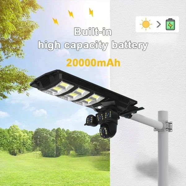 Camera 4G cu Lampa Solara 450W Stradala LED, Night Vision, Rotativa