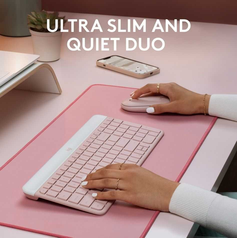 Комплект мишка и клавиатура Logitech - MK470 Slim Combo, безжични