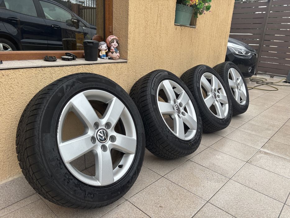 jante aliaj + anvelope 205/55/16 pentru vw skoda seat audi