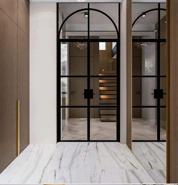 Межкомнатные перегородки , стеклянные двери , складные стеклянные двер