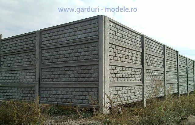 Gard din placi beton pline, simple, industriale .Transport toata tara%