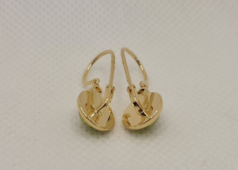 Cercei aur 14k diamante și peridot natural