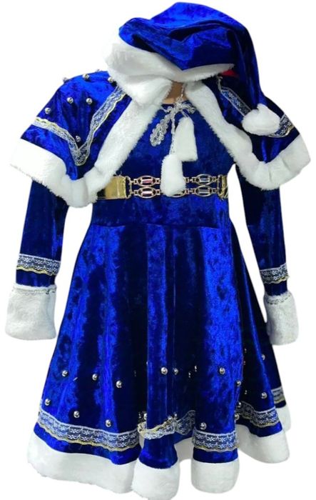 Платье санты . Санта клаус синий