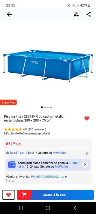 piscina intex rectangulara copii