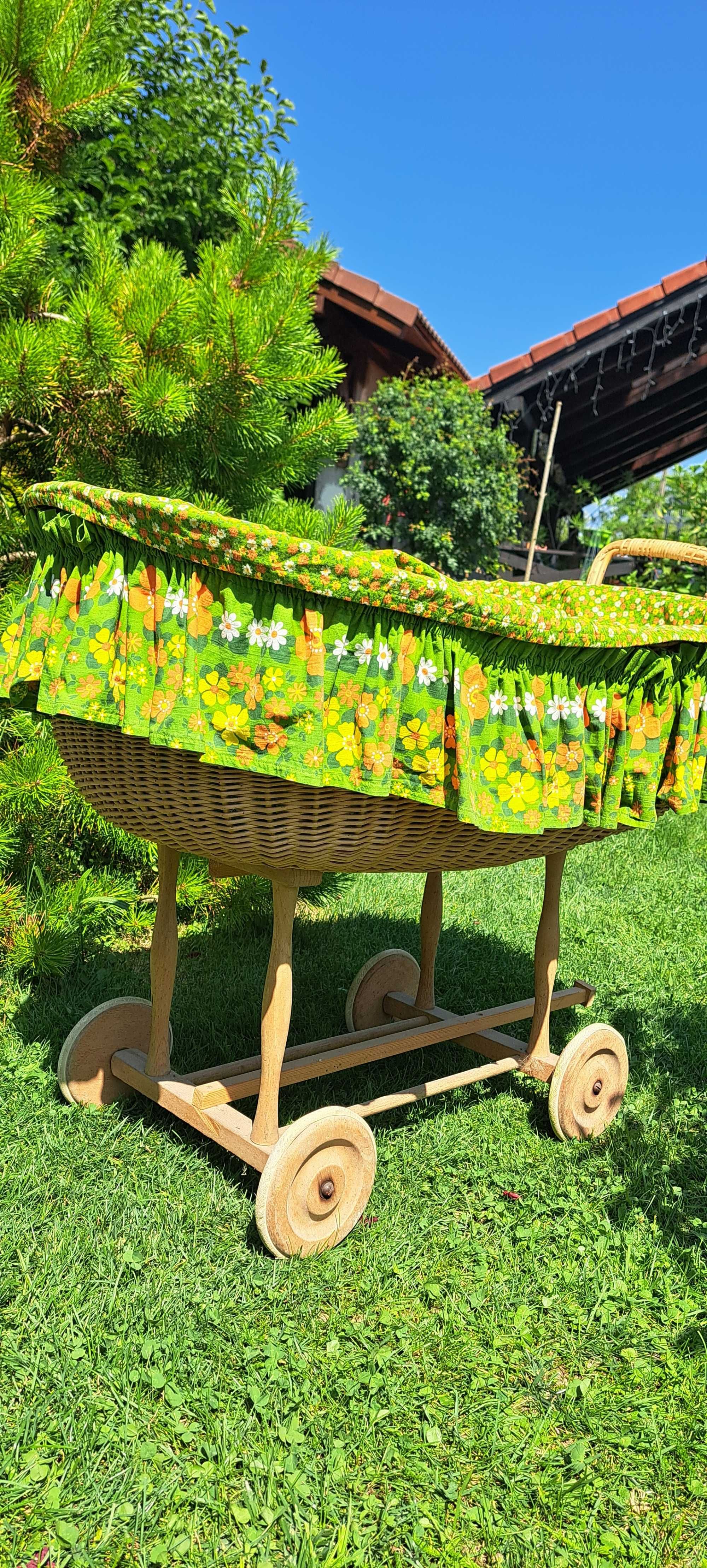 Pătuț bebelusi din ratan ( nuiele )