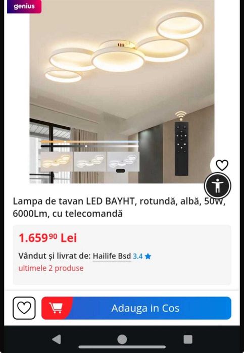 Plafoniera superba noua