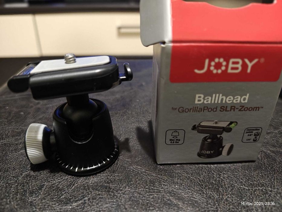 JOBY Ballhead cap de trepied, tip bila, potrivit pentru orice trepied
