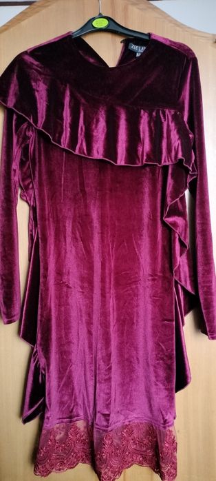 Rochie catifea dama visinie 40 M Zee Lane