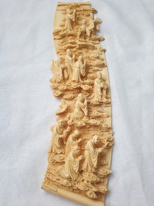 Placheta scluptura fildeș vintage