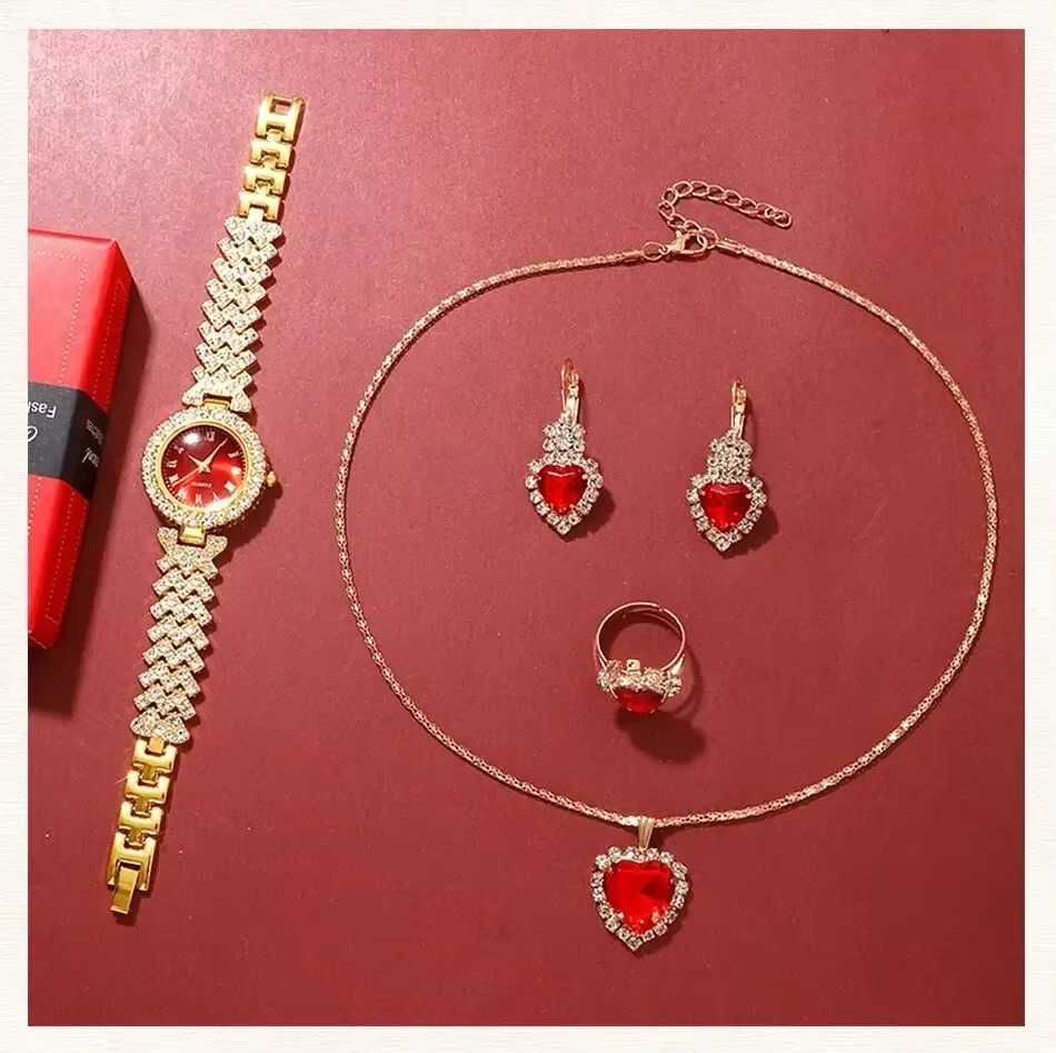 Set Bijuterii Accesorii Cadou Ceas Colier Cercei Inel