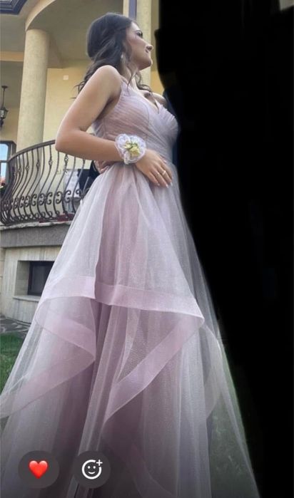 Rochie lungă de nuntă, liliac, mărimea XS-S