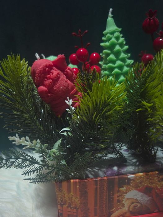 Коледна аранжировка „Зимна кутия“ – ръчна изработка