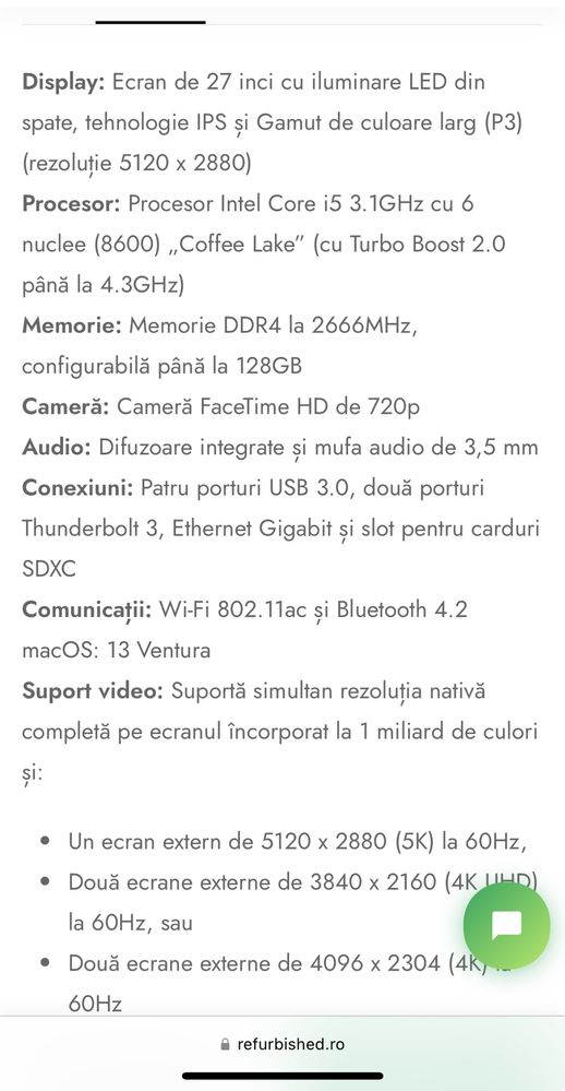 Apple IMac 5K 21’’ 2015