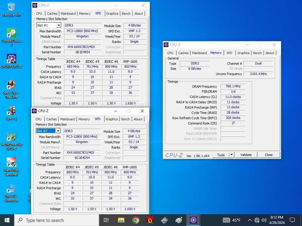 Kit memorii RAM PC 8Gb DDR3 1600Mhz(2x4Gb) Kingston HyperX Genesis