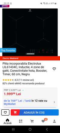 Plită inducție Electrolux in garantie