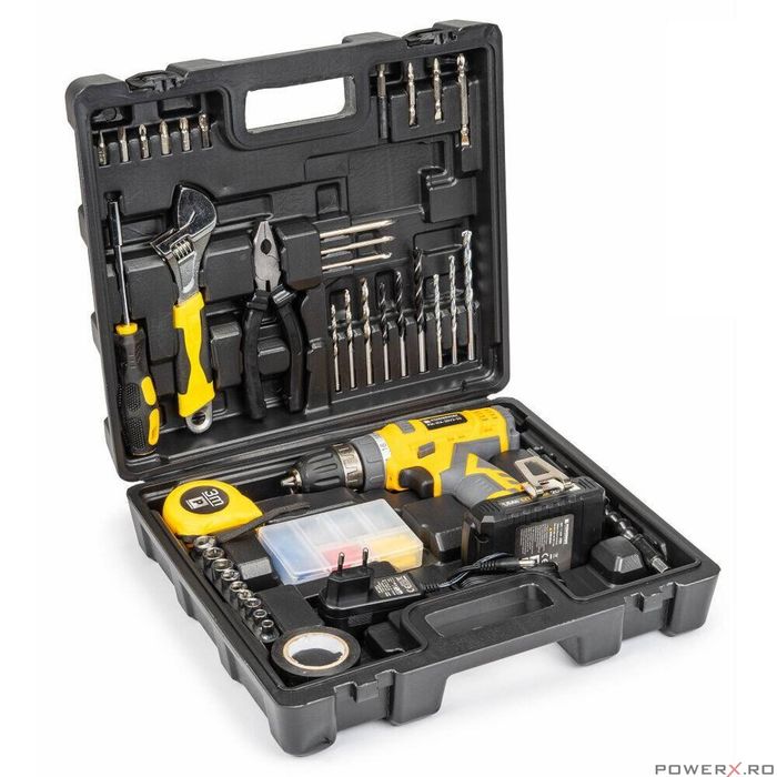 Masina de gaurit cu acumulator 20V 100 accesorii, Powermat
