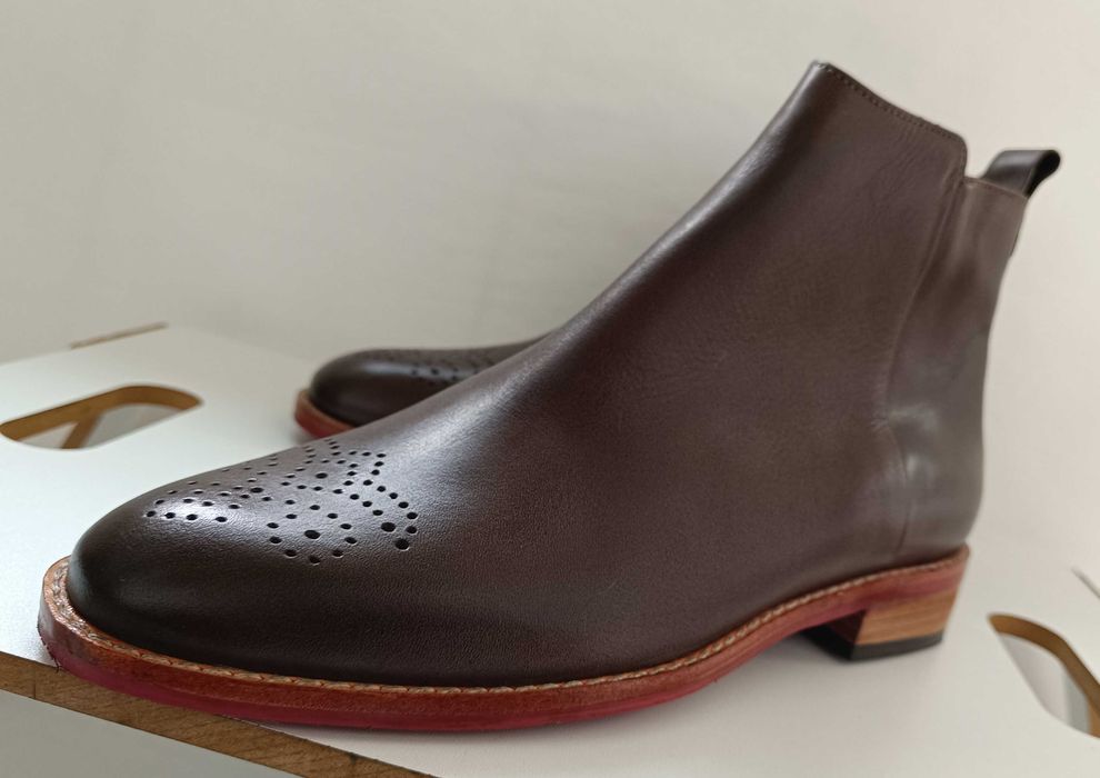 Ghete chelsea 38 39 40 41 lucrate manual Mahon London NOI piele natura