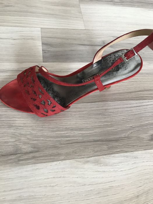 Sandale piele, 39, inaltime toc 8 cm