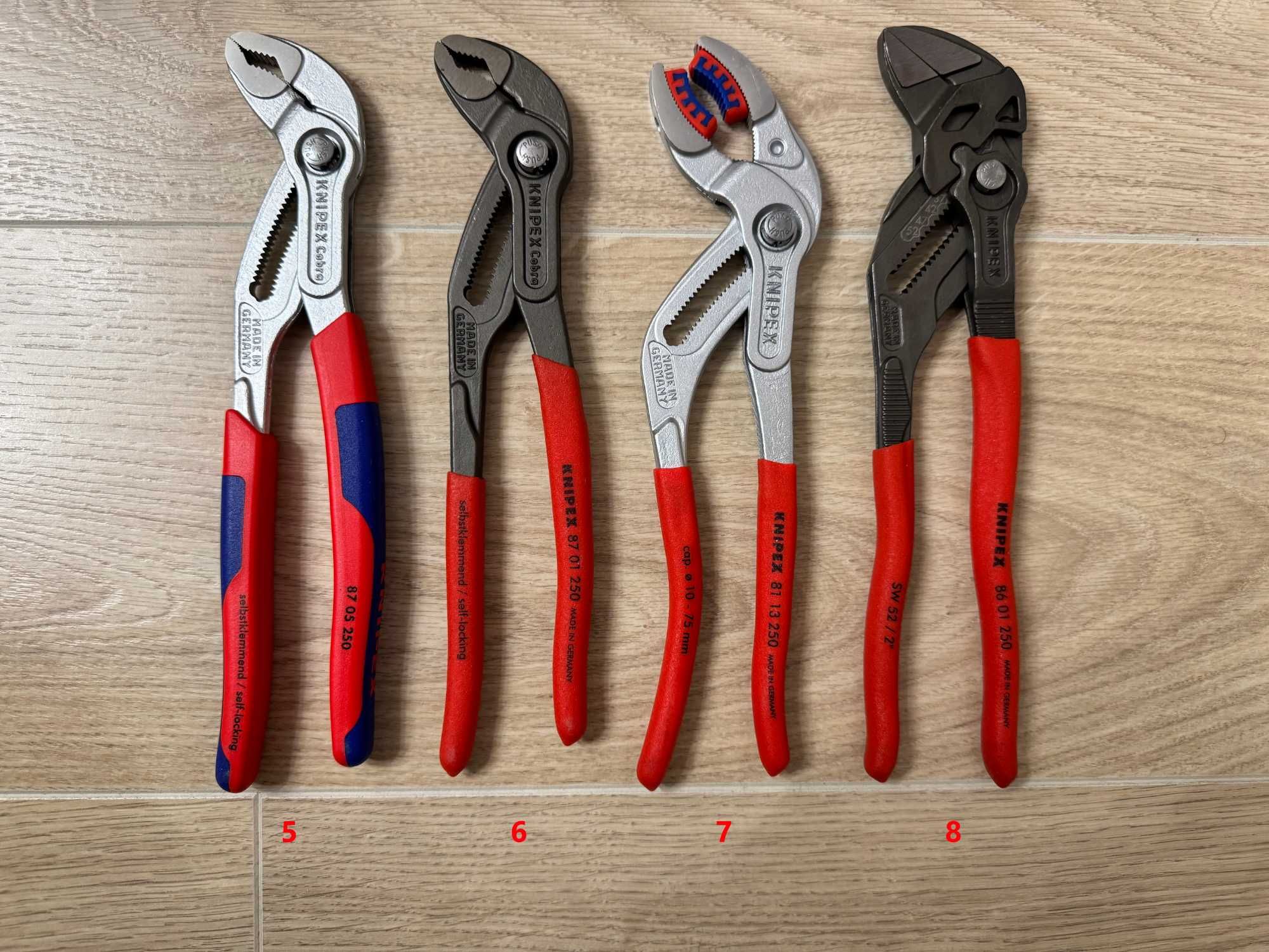 Различни модели клещи KNIPEX