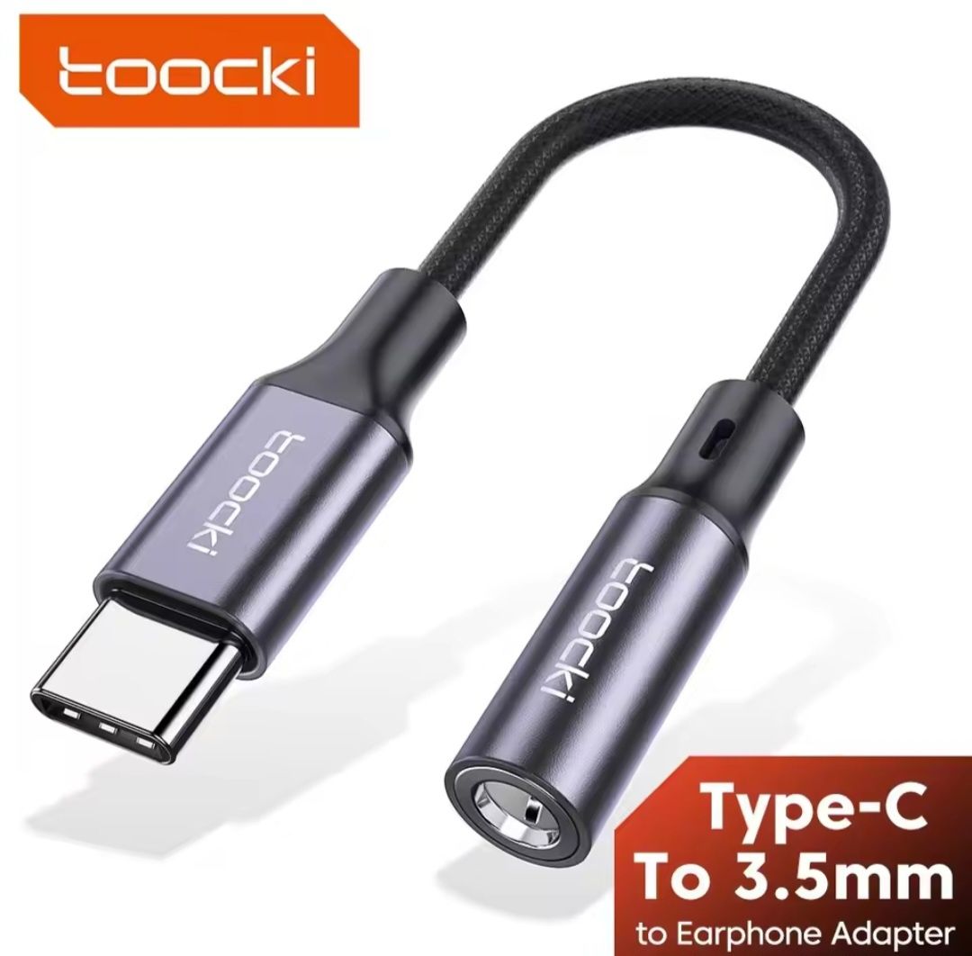 Преходник(адаптер) Toocki  от USB Type C към 3.5мм(AUX, Ж)