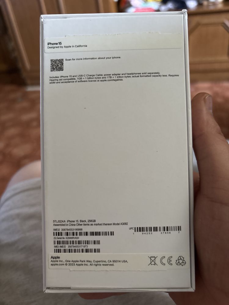 Айфон 15 256 gb black