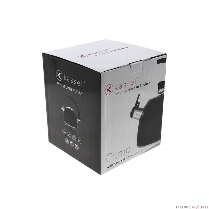 Fierbător tradițional fabricat din inox, ceainic 2.6 litri, 19-23