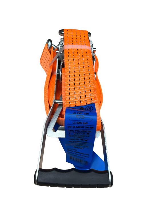 Chinga ancorare marfa 8m, Maner Ergo, 5 Tone, Latime 50mm, Portocaliu