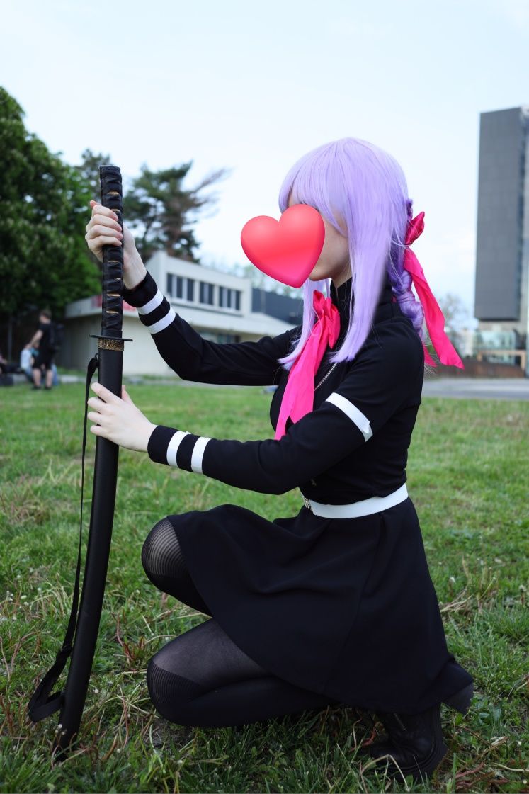 Peruca mov lunga Kyoko Kirigiri Danganronpa