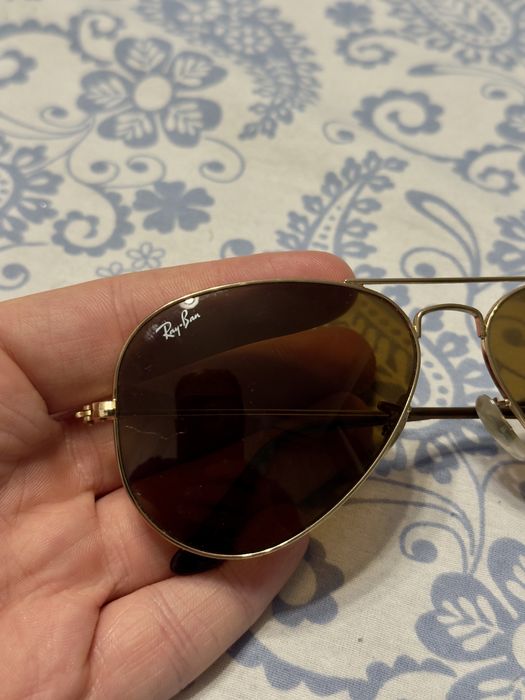 Ochelari de soare unisex Ray-Ban RB3025 001/33 55 Aviator Large Metal