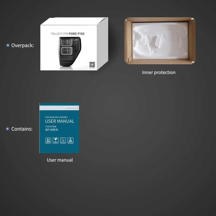 Комплект LED стопове с жълти мигачи за Ford F150 09 - 14