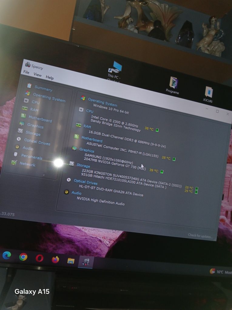 Unitate pc gaming , desktop  Asus i5 ,16 gb ,gt 730