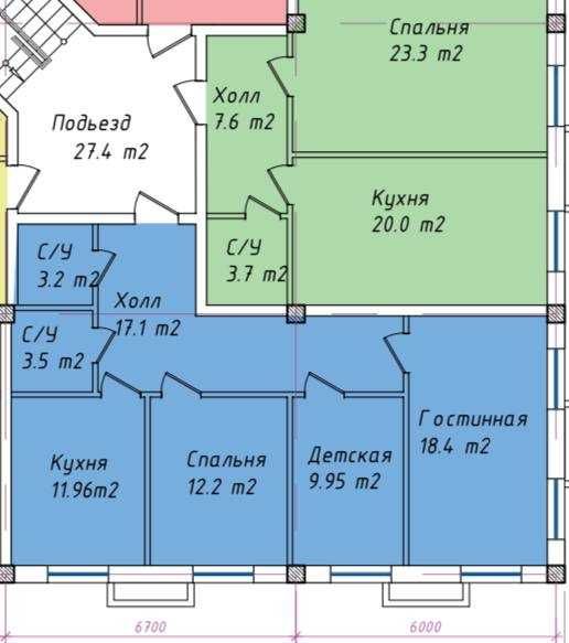 Новостройка 77м2 , 6-окон в квартире.Юнусабад рядом метро. Цена за 1м2