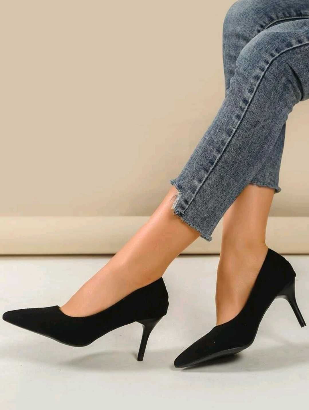 Pantofi eleganti dama, Noi, marimea 39, imitatie piele intoarsa.