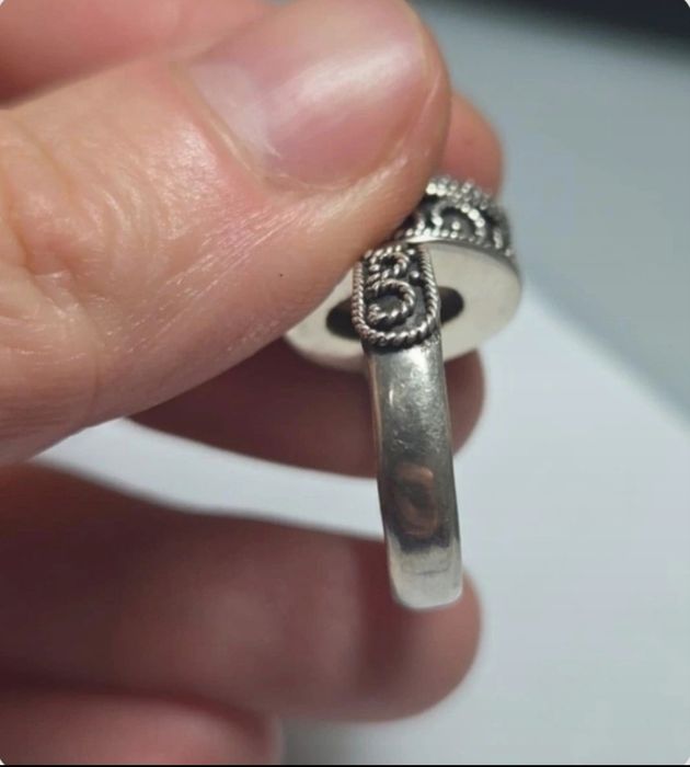 Inel din argint cu piatra naturala ochi de pisică