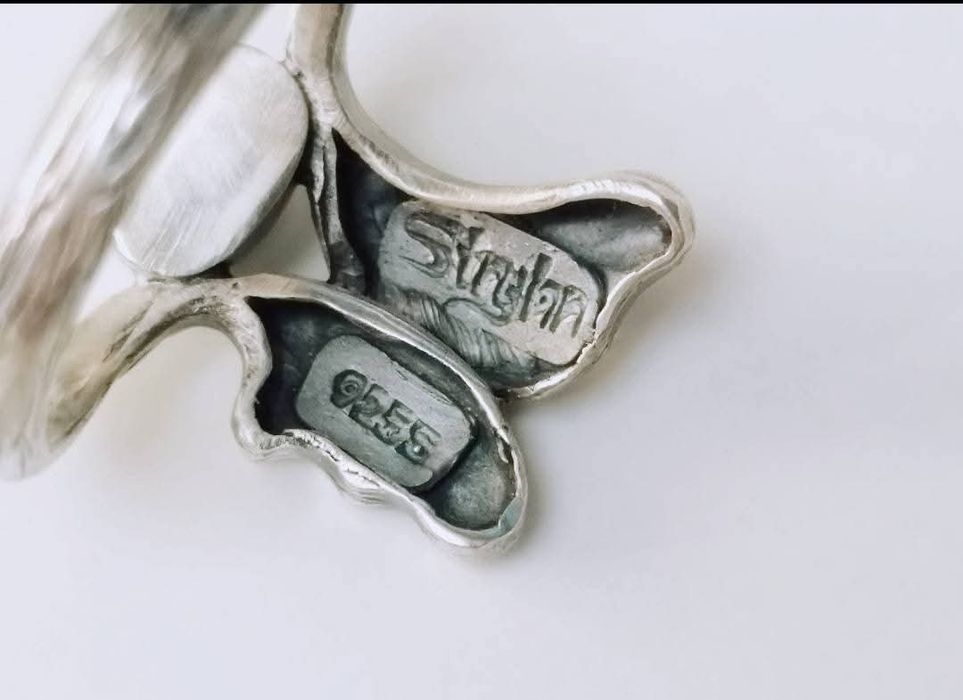 Vechi inel din argint de 925, cu cabochon turcoaz