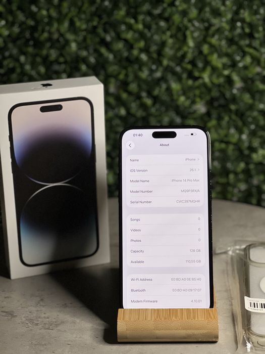 iPhone 14 Pro Max Black Full box 91% + Husa Magsafe + cablu impecabil